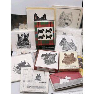 Vintage Scottish Terrier Scotty Dog Blank Greeting Cards Lot of 15 Card Packages